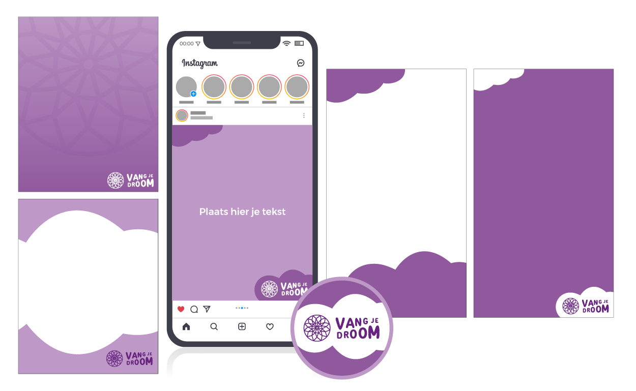 voorbeeld van de Social media templates voor vangjedroom